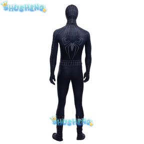 Black Spiderman Costume Cosplay Bodysuit 3D Printed Spandex Superhero Zentai Outfits Halloween Costume BodySuit