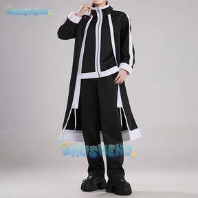 Anime Tougen Anki Shiki Ichinose Cosplay Costume Rasetsu Uniform Black White Coat Jin Kougasaki Rasetsu Academy for Women Men