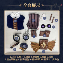 Identity Ⅴ Anne Lester Toy Merchant Cosplay Costume Hat waist bag glasses tie Halloween Gothic casual uniform Woman Man New set