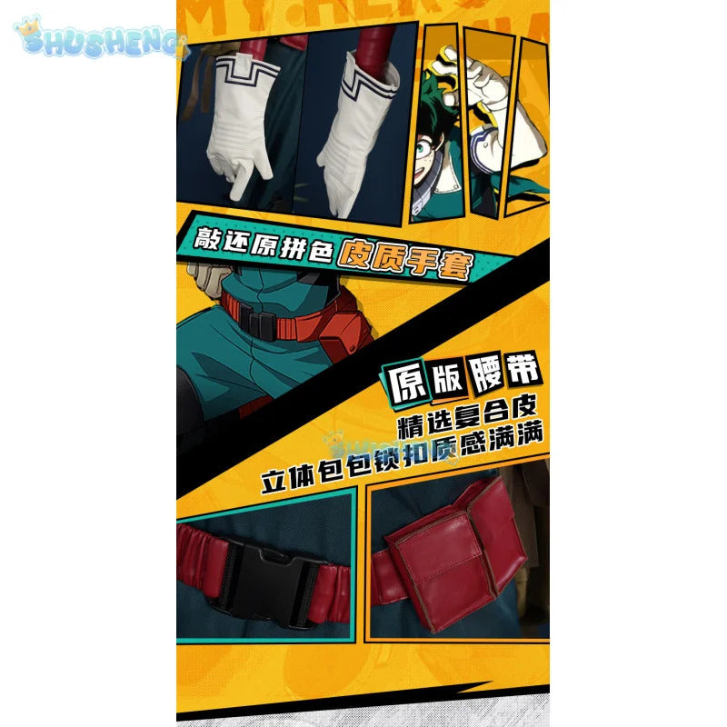 Latest styles My Hero Izuku Academy Midoriya Cosplay Costume Hero Academy Deku Batting Suit Green Men Uniforms set XS-XXL
