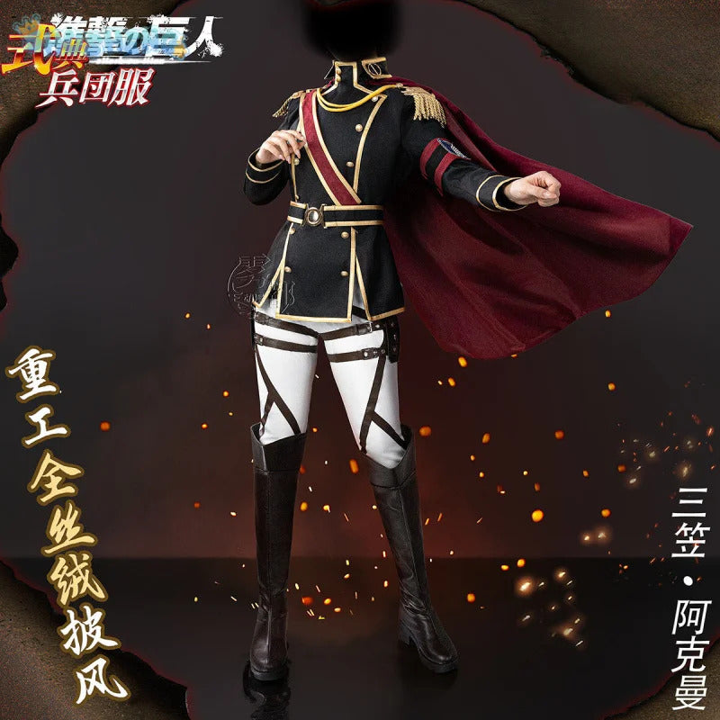 Mikasa·Ackerman Attack on Titan cosplay costume Cloak jacket pants props wig set Halloween party new woman man style costume