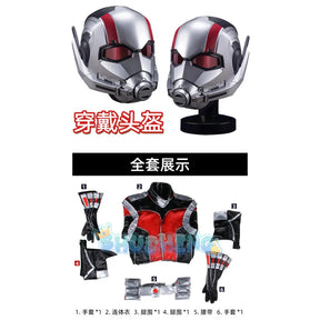 Ant Man Cosplay Scott Lang Costume Jumpsuit, helmet, gloves accessory Halloween party men's Fantasy combat suit set XS-XXXL