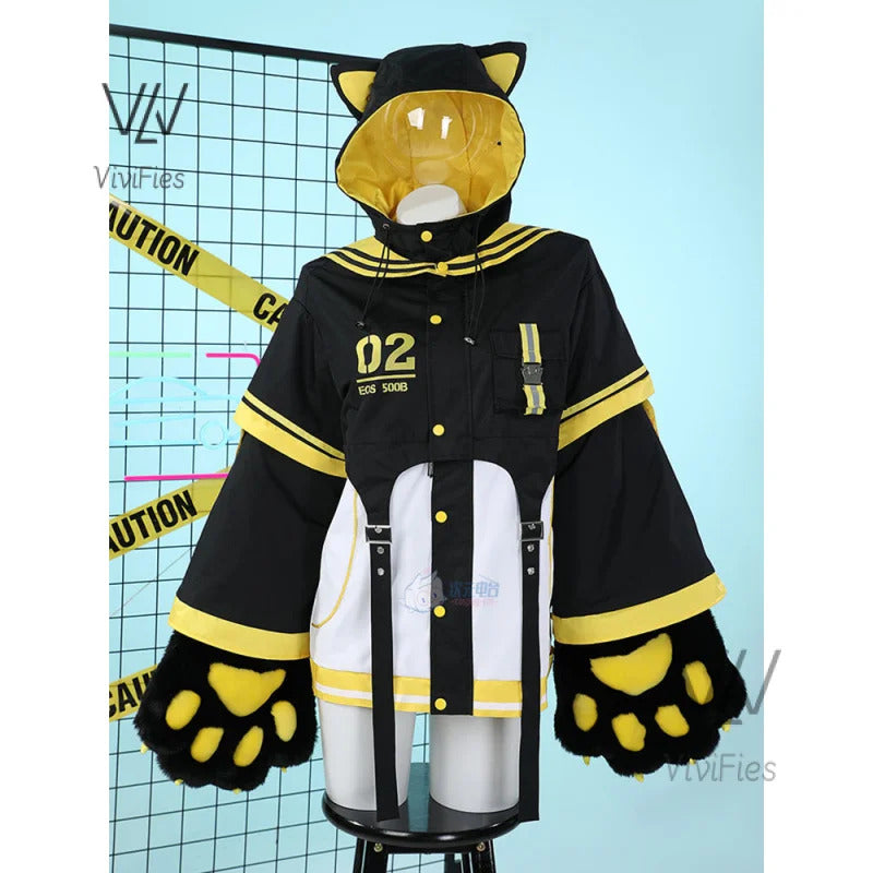 Kagamin Len/Rin Cosplay Costume Rin Kagamin Uniform Len Outfits Ear Cat Claw Cute Halloween Party Play Set for Men and Women