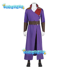 Game Baldur's Gate 3 Costume BG 3 Gale Dekarios Purple Suit for Men Halloween Carnival Outfit with Shoes