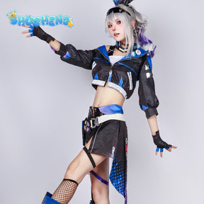 Silver Wolf Honkai Star Rail Costume Cosplay Game Uniform Glasses Star Hunter Hacker Halloween Party Carnival