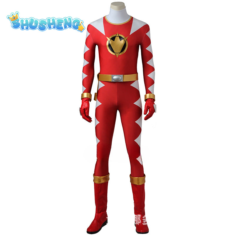 Red Kyoryu Sentai Cosplay Costume 3D Print Kyoryu Zyuranger Ranger Cosplay Costumes Green Rangers Zentai Just Bodysuit