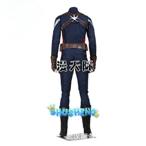 Captain America 2 Cosplay Costume Cos Steve Rogers Jumpsuit Halloween Party Carnival Comic-Con Props Perform Bodysuit Gift