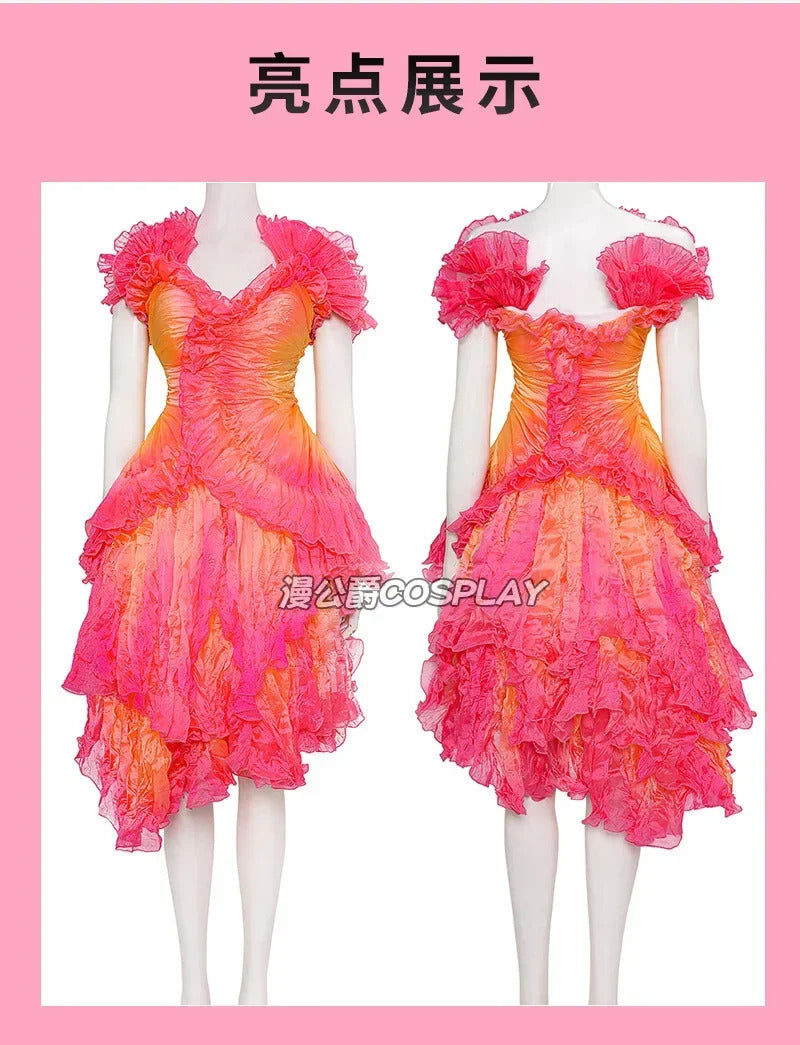 Wicked‌ Cosplay Costume Gradient Dress Uniform Halloween Carnival Party Christmas Play Role Clothes Clothing for Women