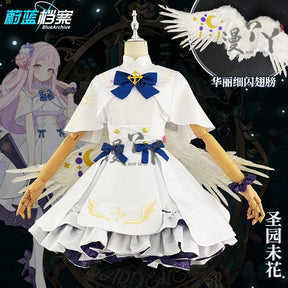 Blue Archive cosplay Misono Mika Cosplay Costumes  Princess Girl Wedding Satin Dress Shawl Headwear Suit Costume