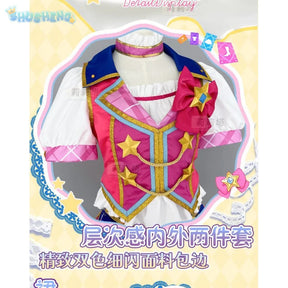 Anime Nijino Yume Aikatsu Stars! Cosplay Costume Cute New Pink Lolita Campus Dress Halloween Party Props Wig Women's Set
