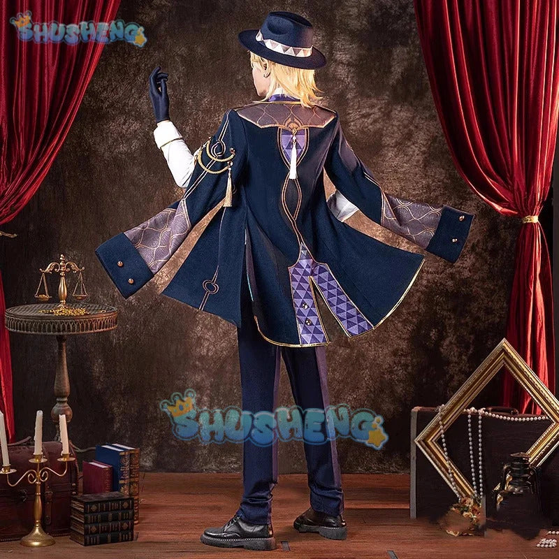 Shusheng Honkai: Star Rail Aventurine Game Suit Gorgeous Handsome Uniform Cosplay Costume Halloween Carnival Party Outfit Men