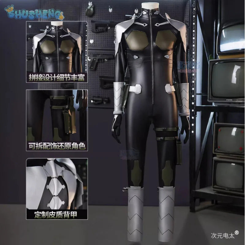 Kafka Hibino  Kaiju Cos No. 8  Cosplay Costume Halloween party high-quality leather jumpsuit shoulder armor prop accessory set