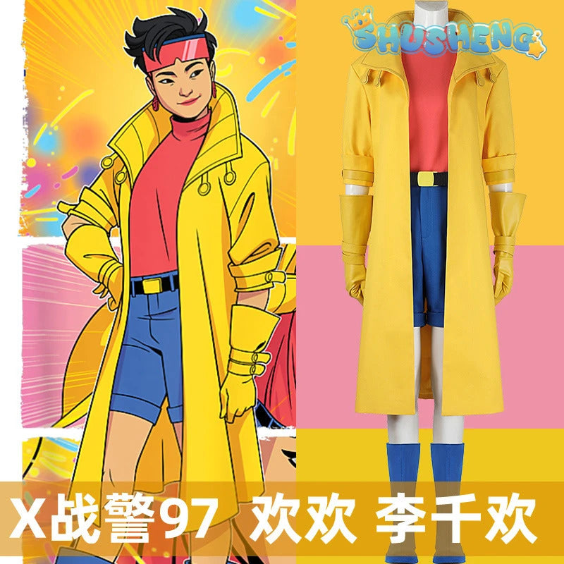Super Villain Fantasia X 97 Cosplay Jubilee Cosplay Costume Disguise For Girls Women Adult Coat PantsHalloween Carnival Suit