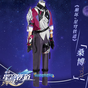 Sampo Koski Cosplay Costume Wig Honkai Star Rail Armor Earrings Red Coat Pants Gloves Hair Mercenary Underworld Astral Express