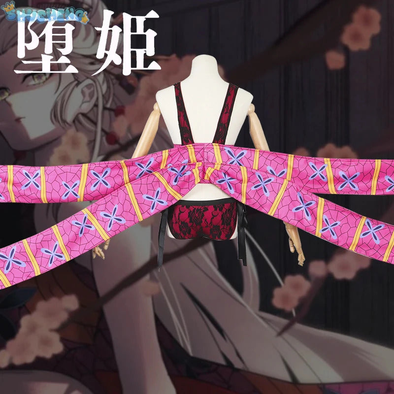 Daki cosplay costume hair pins tattoo wig anime cosplay upper moon 6 sexy kimono dress party Daki outfit Women