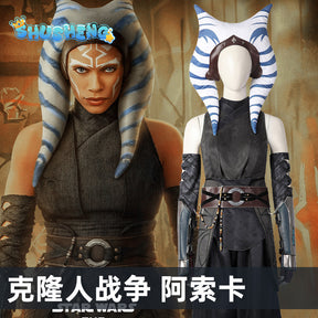 The Mandalorian Ahsoka Cosplay Costume for Adult With Headwear Ahsoka Tano Anakin Full Set Uniform Halloween Cosplay Clothes