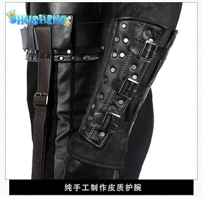 Geralt of Rivia Cosplay Fantasia Costume Leather Jacket for Adult Man Uniform Top Pants Belt Outfit Halloween Carnival Costumes