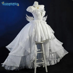 Anime HMS Janus Azur Lane cosplay costume Dress Socks Headwear Necklace Set Halloween Party Gorgeous Wedding Dress New Uniform