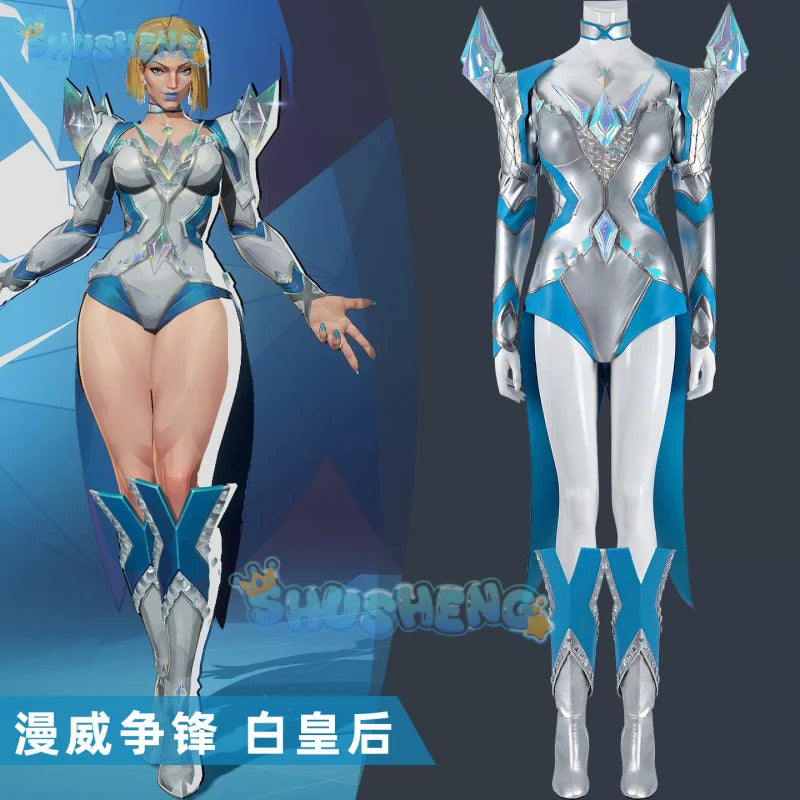 White Queen Cosplay Costume Emma Frost Rivals Uniform Halloween Carnival Party Christmas Play Role Clothes Clothing for Women