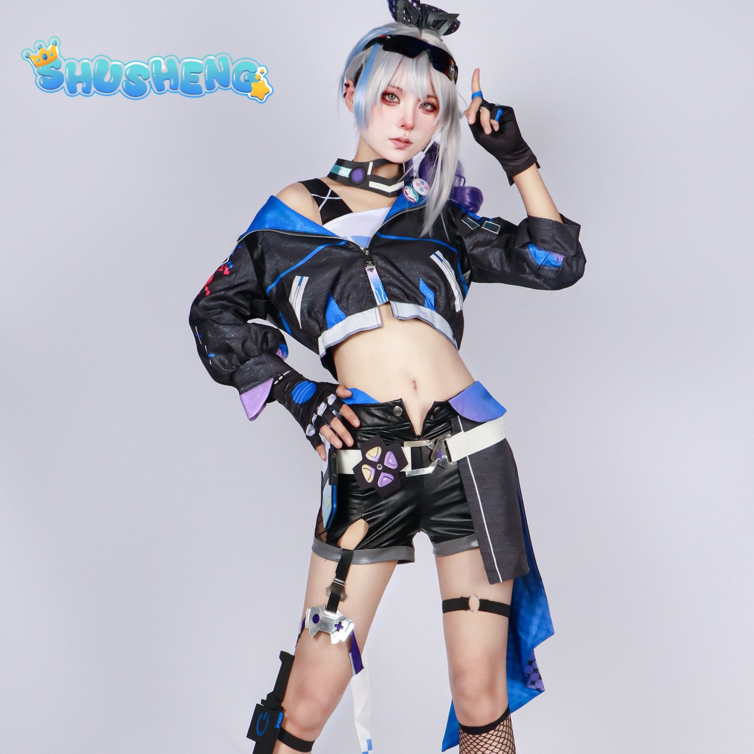 Silver Wolf Honkai Star Rail Costume Cosplay Game Uniform Glasses Star Hunter Hacker Halloween Party Carnival