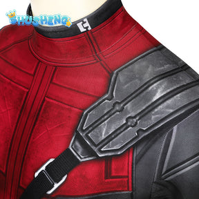 Movie Deadpooling Wolverineng Wade Winston Wilson Red Leather Jumpsuit Belt Bodysuit Movie Cos Halloween Party Roleplay Outfits