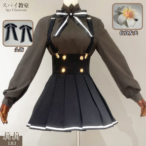 Anime Spy Classroom Hanazono Lily Cosplay Costume Wig Shirt Skirt Girls JK School Uniform Halloween