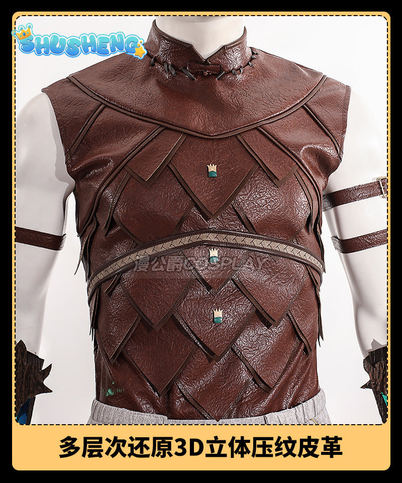 Halsin Cosplay Costume BG3 Halsin Battle Suit With Shoes Custom Made Male Halloween Carnival Party Outfit