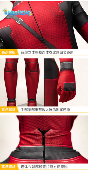 Children Superhero Deadpool Costume Halloween Cosplay Jumpsuit Boys Fantasy Movie Character Mask Holiday SetParty Game