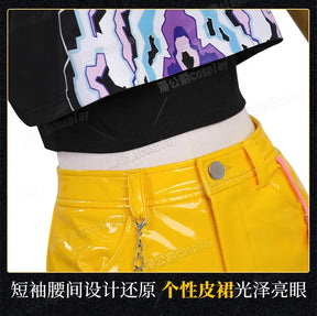 Anime KPop Demon Hunters Mira Cosplay Costume Black Gold Stage Outfit Huntrix Uniform Halloween Party Women Girls Carnival