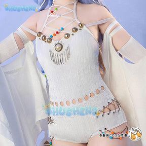 Shusheng reverse: 1999 cos 37 Cosplay costume uniform 37 white swimsuit dress Halloween Carnival party for women