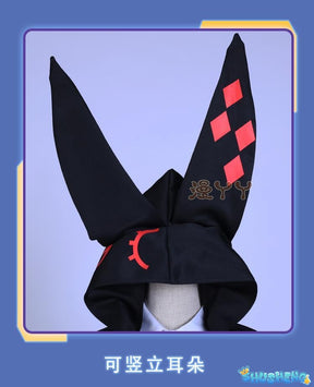 Anime Kurabe Teruto Build Divide Cosplay Costume Black Coat With Long Ear Zip Hoodies Halloween Suit