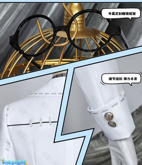 Identity V Gatto Cosplay Aesop Carl Embalmer Men's Costume Beautiful Suit Uniform Role Play Outfit for Halloween Party