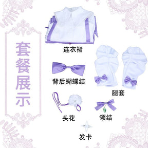 Anime Re:Zero Emilia Cosplay Costume Wigs Suit Coser Halloween Party Role Play Outfit Dress