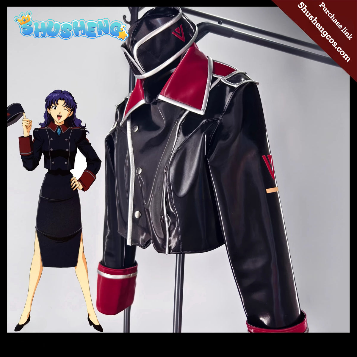 Cosplay Series:  Neon Genesis Evangelion EVA Misato Katsuragi Cosplay Costume Captain Uniform Outfit Shushengcos