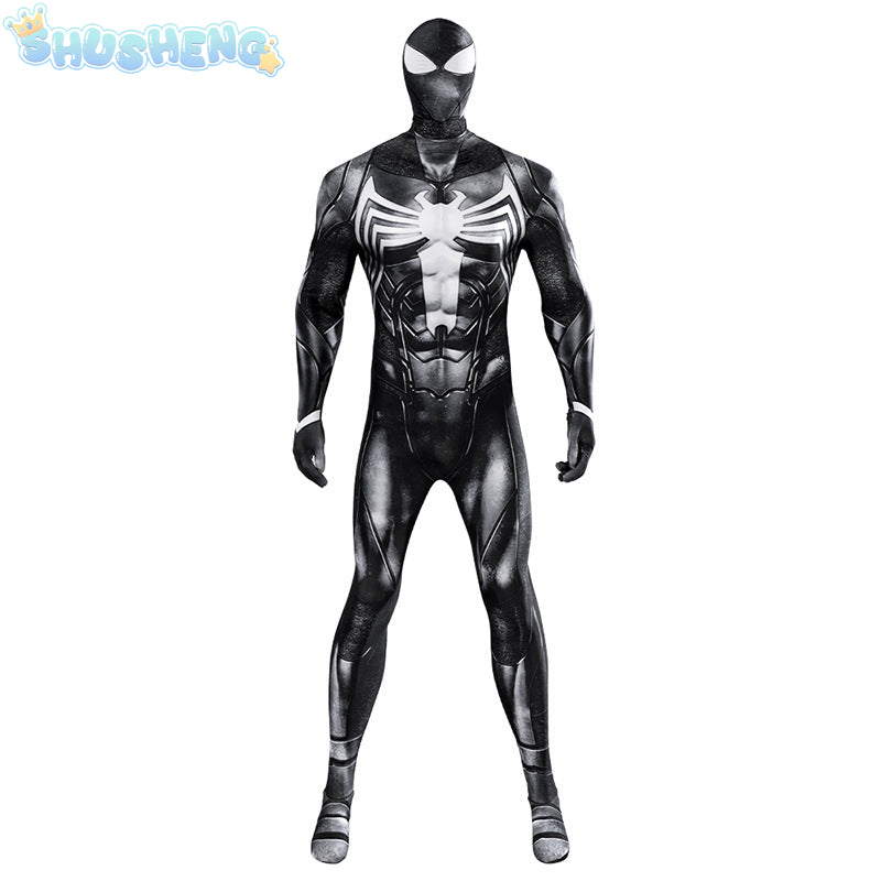 Adults Black Costume Venom Symbiote 2 Spiderman Cosplay SuperHero Cosplay Zentai Men Boys Bodysuit Party JumpSuit