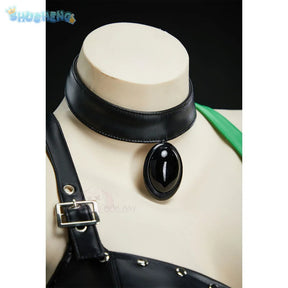 Shego Cosplay Kim Anime Costume Possible Leather top skirt necklace prop set Halloween women's sexy fantasy Shego uniform