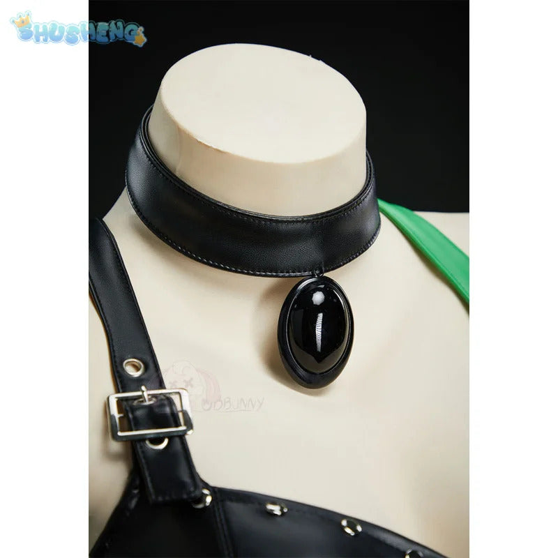 Shego Cosplay Kim Anime Costume Possible Leather top skirt necklace prop set Halloween women's sexy fantasy Shego uniform
