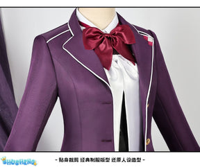 Game Diabolik Lovers Komori Yui Cosplay Costume Wig Fashion Purple Suit Uniform Dress Set for Women Halloween Party Role Play