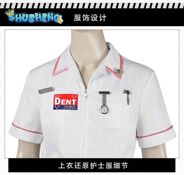 Horror Scary Movie Arkham Dark Knight Clown Joker Nurse Uniform Dress Watch Accessories Nurses Costume Party