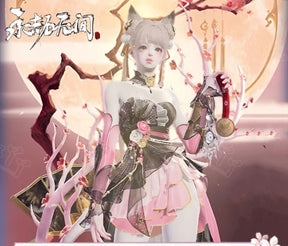 Anime Kurumi Cosplay Game Naraka: Bladepoint Costume HuTao Pink Dress Outfit Suit Halloween Party Role Play Prop for Woman