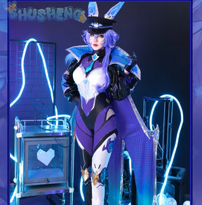 Game LOL battle bat Xayah cosplay costume uniform coat cloak hat gloves women Halloween party Carnival role play outfits