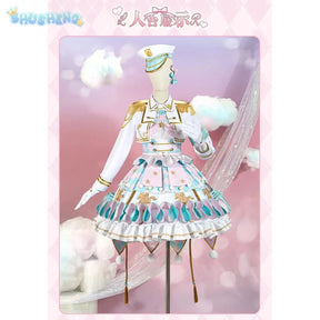 Anime BanG Dream! Kokoro Tsurumaki Cosplay Costume Dress Hat Glove Coat Hat Props Full Set Halloween Sweet Woman Lolita Uniform