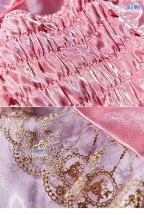 Shusheng-R Anime The Mermaid Princess Gorgeous Pink Lolita  Dress Cosplay Costume S-L