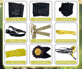 Kagaminee Rin x Rascal Collab Witchh Gothicc Halloween Cosplay Costume