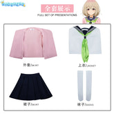 Anime My Deer Friend Nokotan Kinu Tanukikoj Cosplay Costume Wig Dress School Uniform JK Sailor Skirt Halloween Party Women Girls