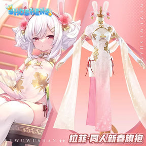 Game Cosplay Series: Azur Lane Laffey Cosplay OC cheongsam sexy Costume Full Set with Rabbit Ears Props Shushengcos