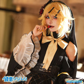 Kagaminee Rin x Rascal Collab Witchh Gothicc Halloween Cosplay Costume