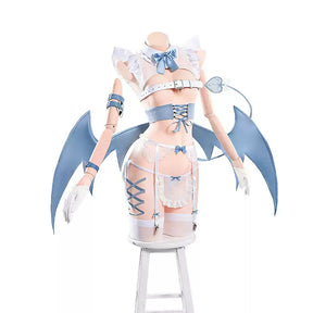 Shusheng-R Succubus Cosplay Costume Maid Dress Sexy Lovely Uniform Halloween Party Role Play Outfit Women