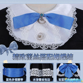 Stocking Anarchy Cosplay Panty & Stocking Black Dress Uniform Long Blue Halloween Party Outfits for Women