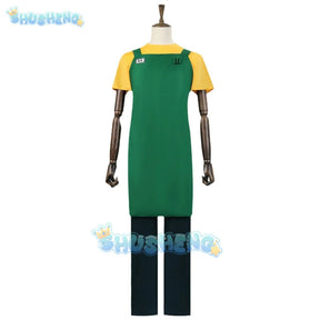 Taro Sakamoto Cosplay Anime Costume Sakamoto Days Yellow T-shirt Green Apron Glasses Halloween Party Women Men Shusheng